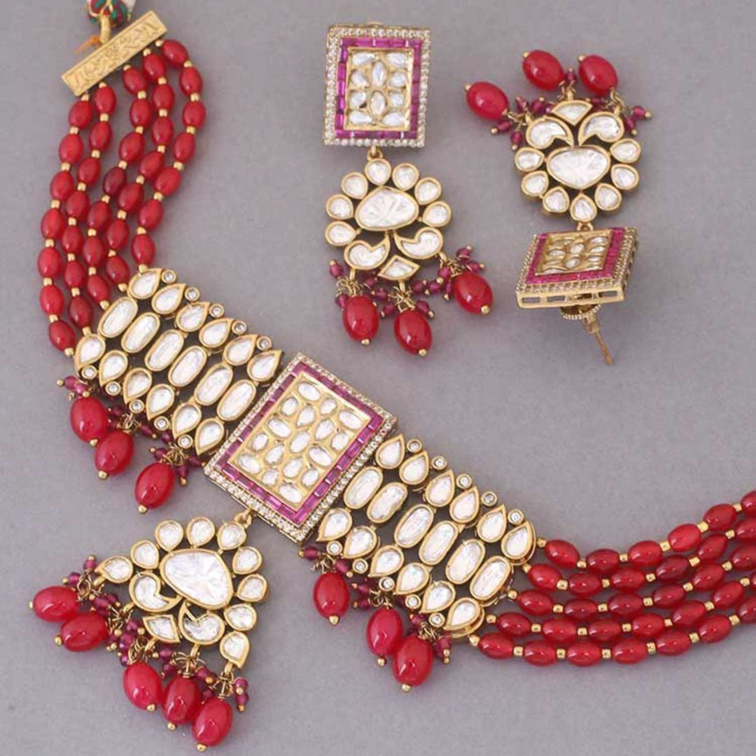Ruby Kacela Kundan Jewellery Set
