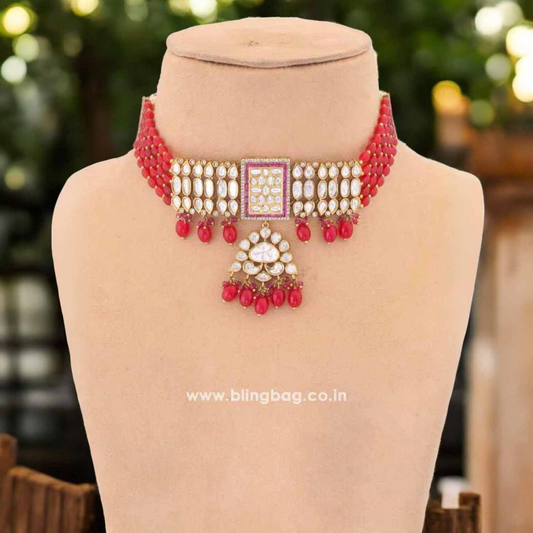 Ruby Kacela Kundan Jewellery Set