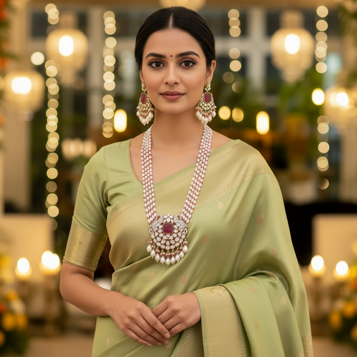 Ruby Maanya Kundan Jewellery Set - EOSS