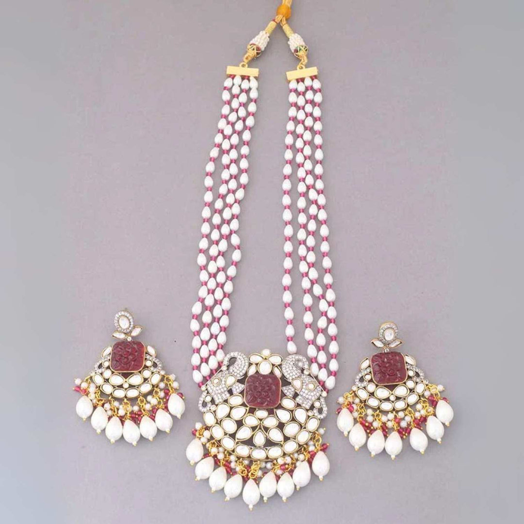 Ruby Maanya Kundan Jewellery Set - EOSS
