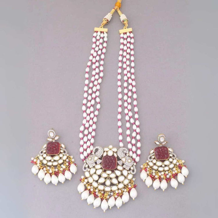 Ruby Maanya Kundan Jewellery Set - EOSS