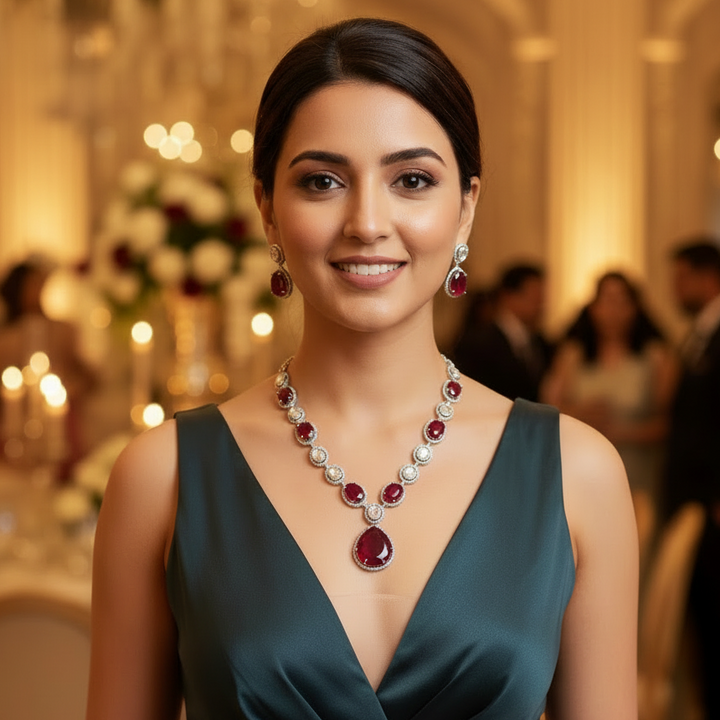 Ruby Nadine Zirconia Jewellery Set