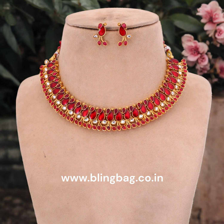 Ruby Narine Hasli Antique Jewellery Set-New Arrival