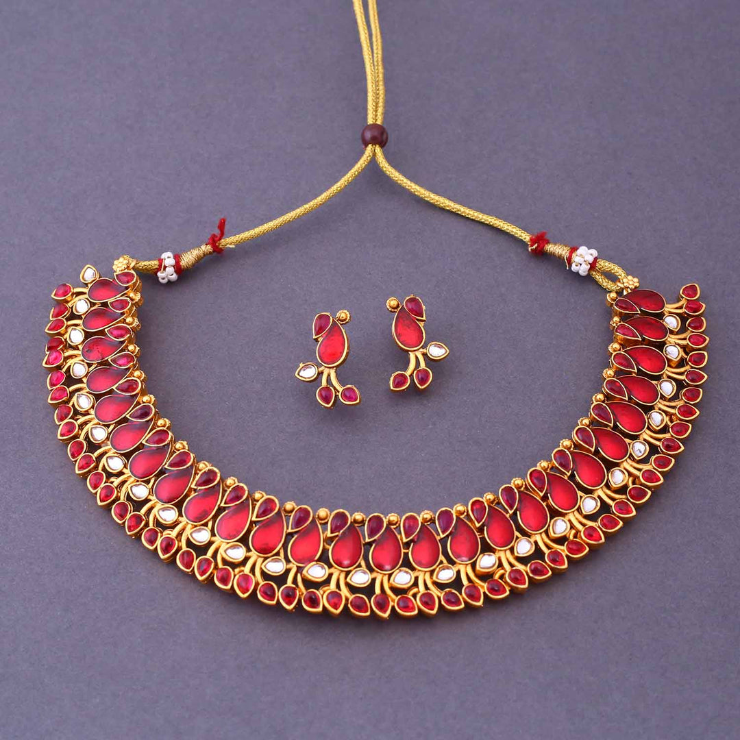 Ruby Narine Hasli Antique Jewellery Set-New Arrival