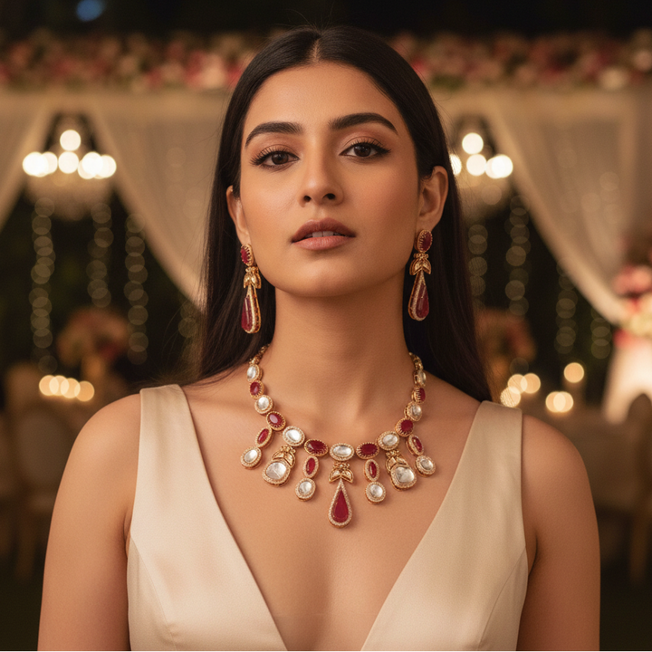 Ruby Nayanthara Kundan Jewellery Set