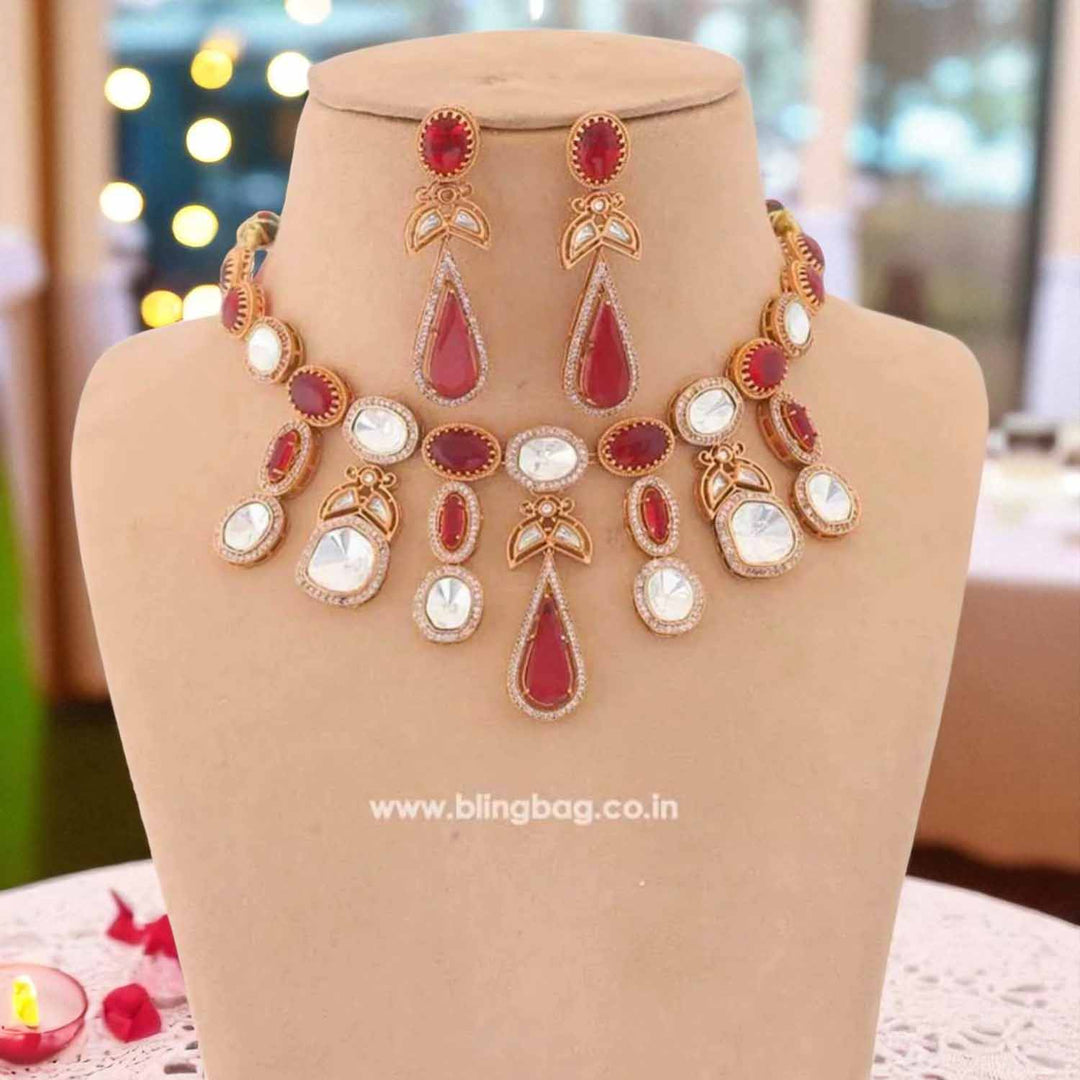 Ruby Nayanthara Kundan Jewellery Set