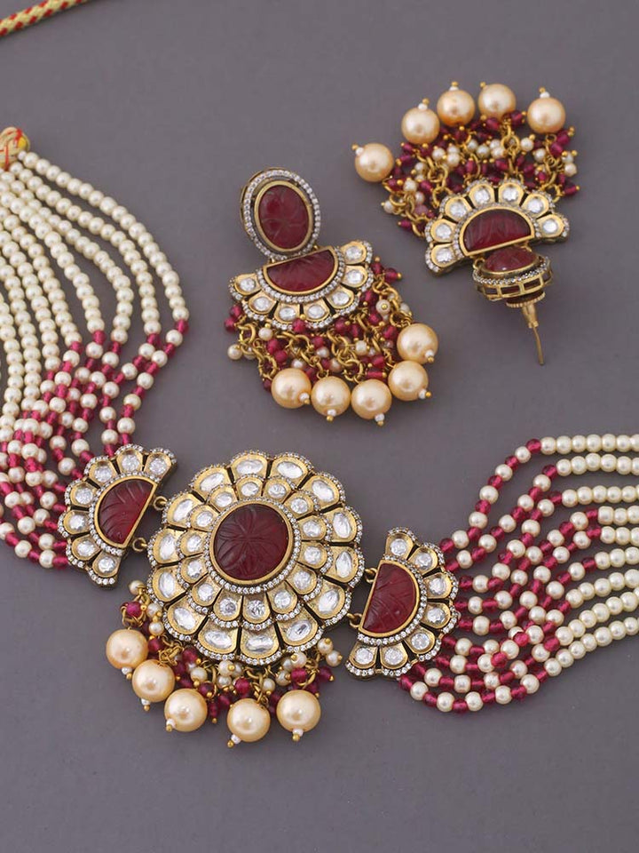 Ruby Nyancy Kundan Jewellery Set - EOSS