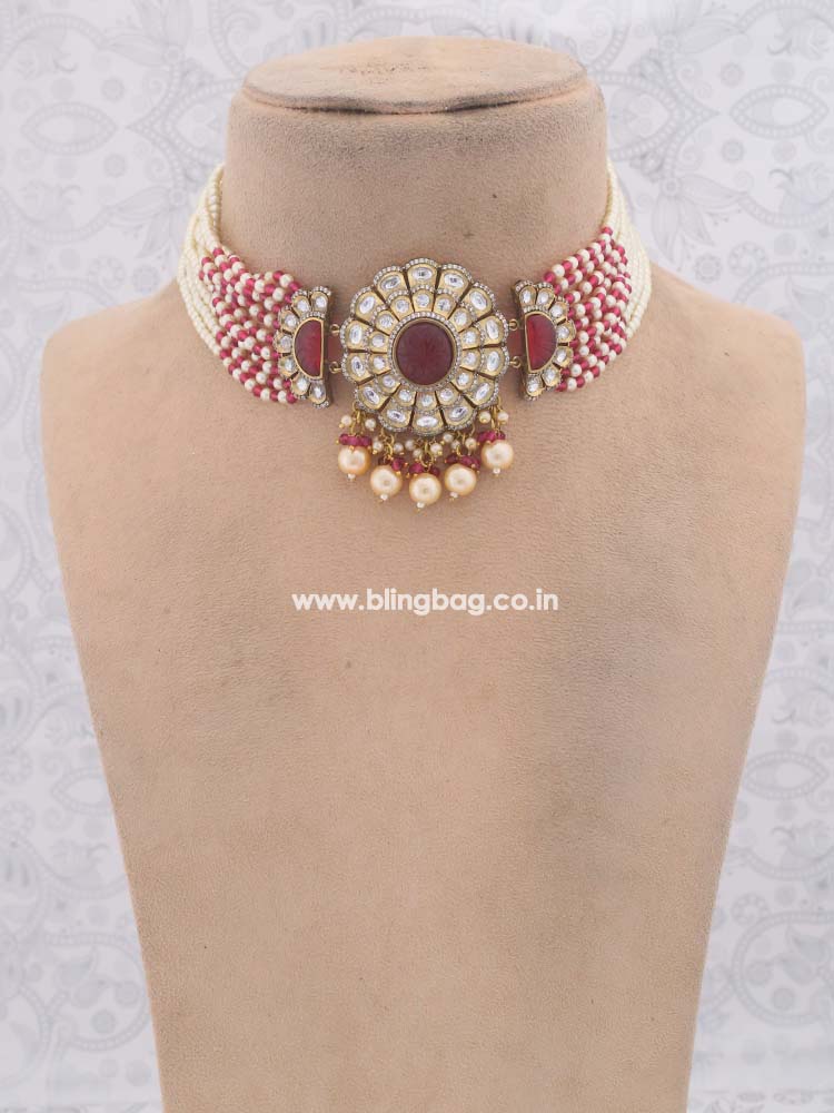 Ruby Nyancy Kundan Jewellery Set - EOSS