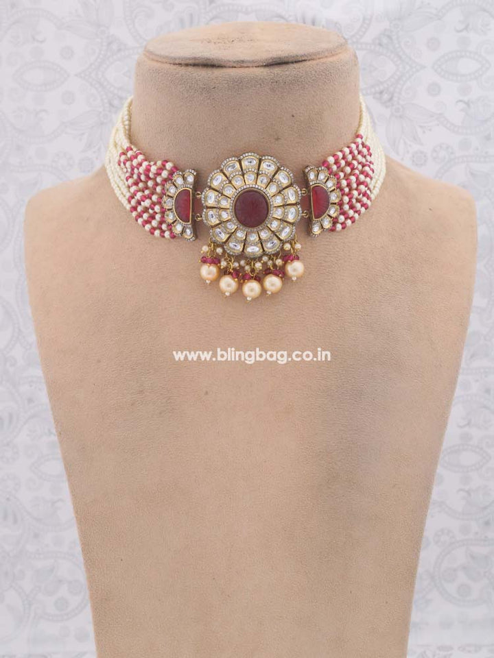 Ruby Nyancy Kundan Jewellery Set - EOSS