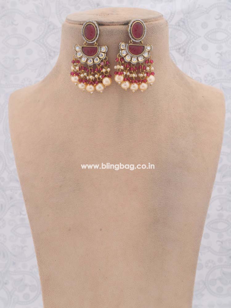 Ruby Nyancy Kundan Jewellery Set - EOSS