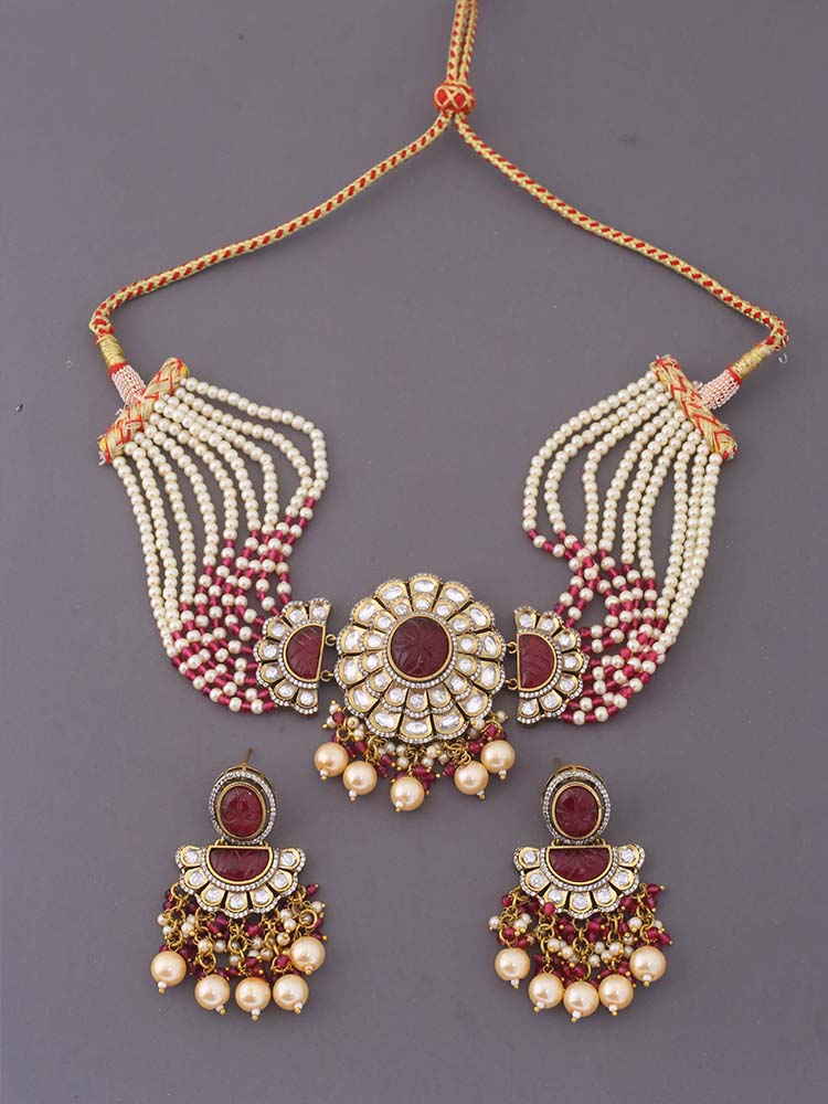 Ruby Nyancy Kundan Jewellery Set - EOSS
