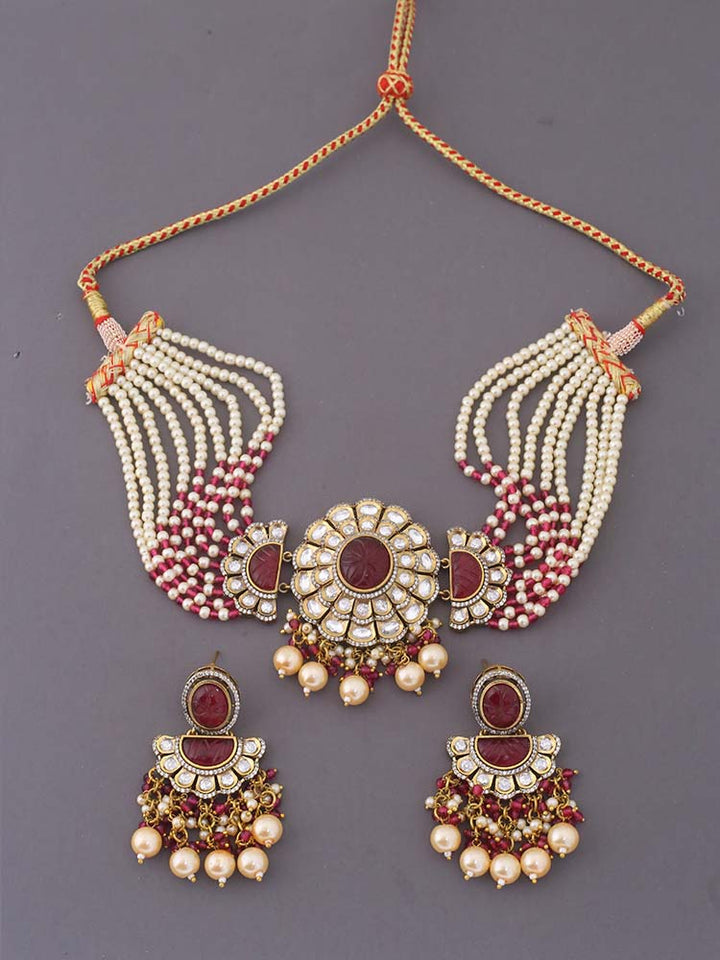 Ruby Nyancy Kundan Jewellery Set - EOSS