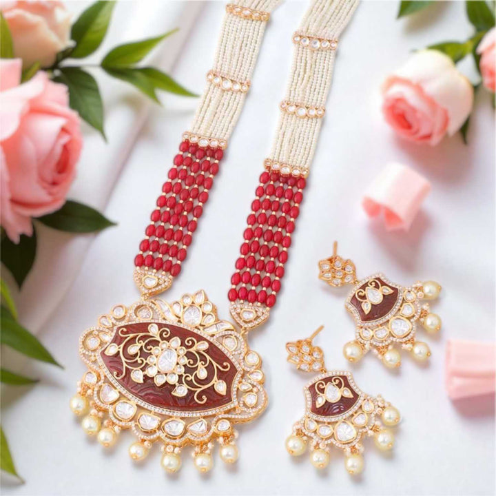 Ruby Onari Kundan Jewellery Set - EOSS