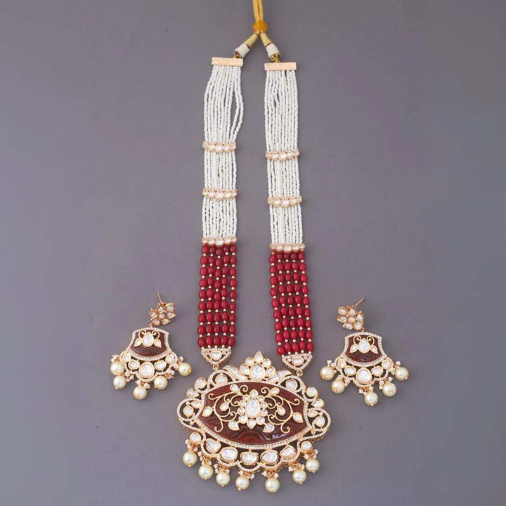 Ruby Onari Kundan Jewellery Set - EOSS