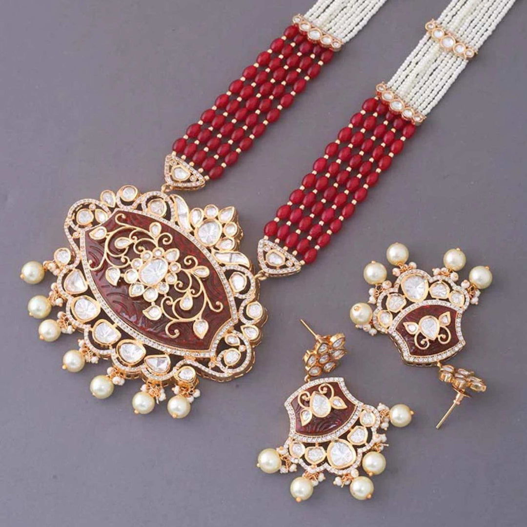 Ruby Onari Kundan Jewellery Set - EOSS