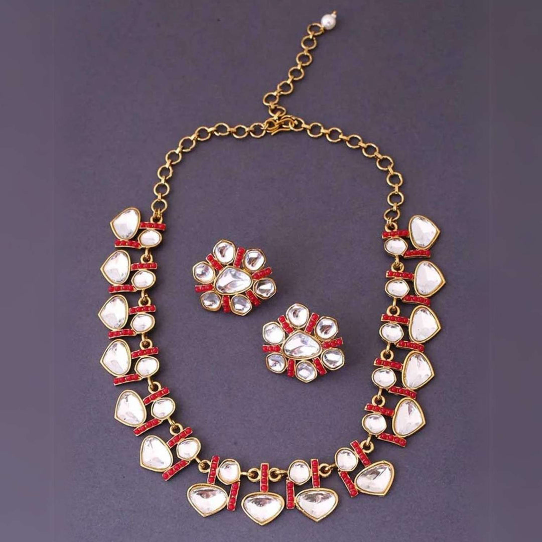 Ruby Padminii Kundan Jewellery Set