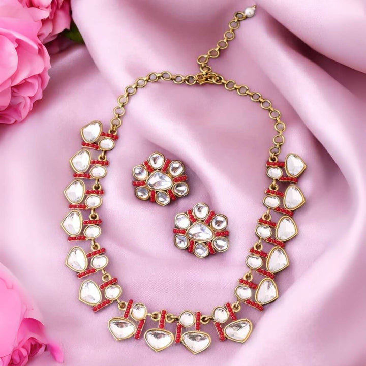 Ruby Padminii Kundan Jewellery Set