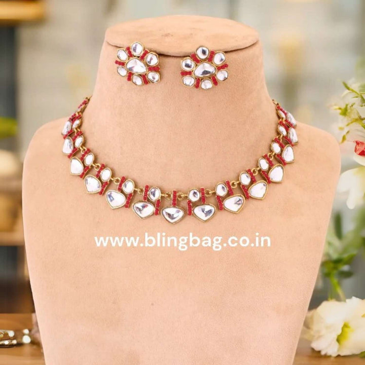 Ruby Padminii Kundan Jewellery Set
