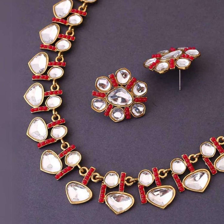 Ruby Padminii Kundan Jewellery Set