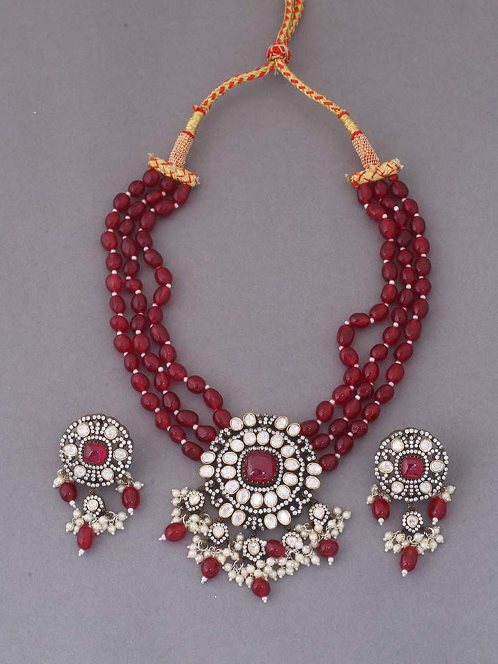 Ruby Poppy Kundan Jewellery Set