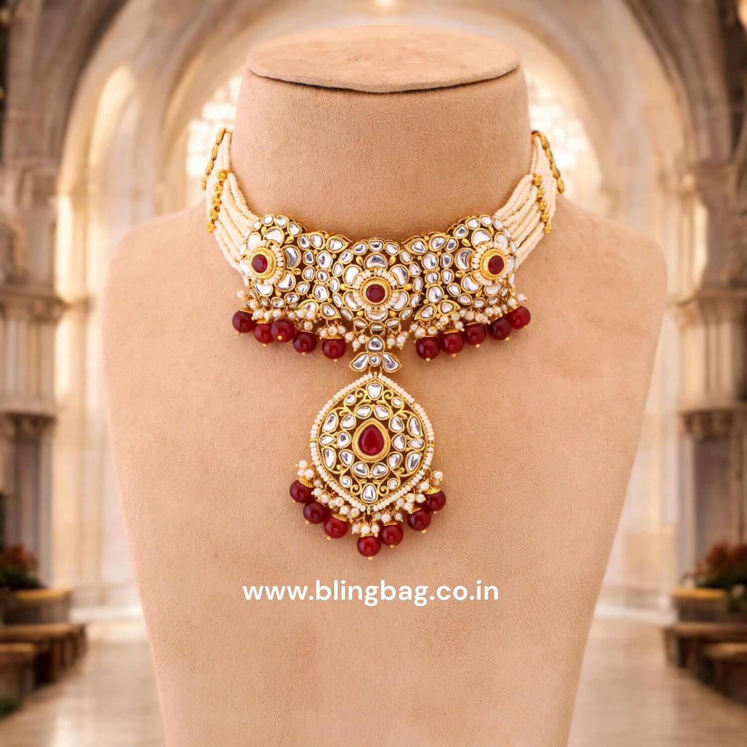 Ruby Saloni Kundan Jewellery Set