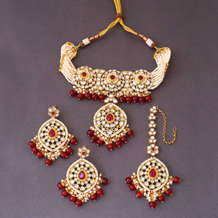 Ruby Saloni Kundan Jewellery Set