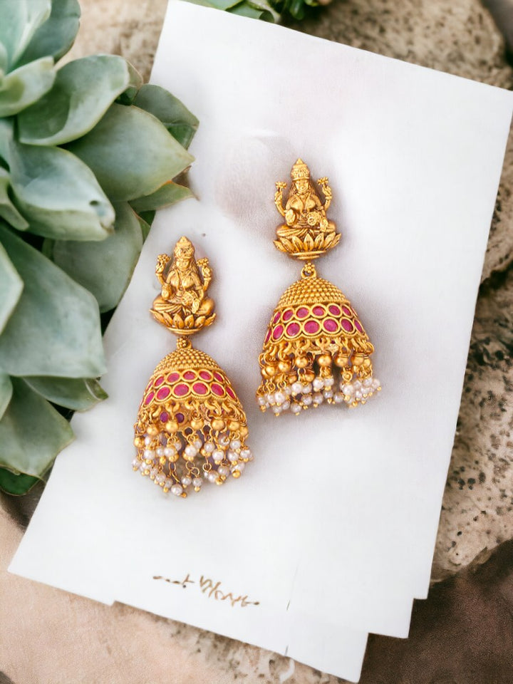 Ruby Tapati Temple Jhumkis