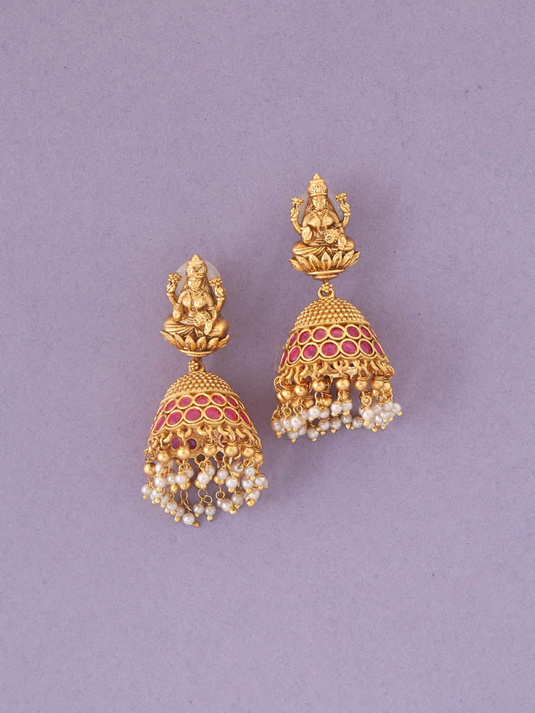 Ruby Tapati Temple Jhumkis