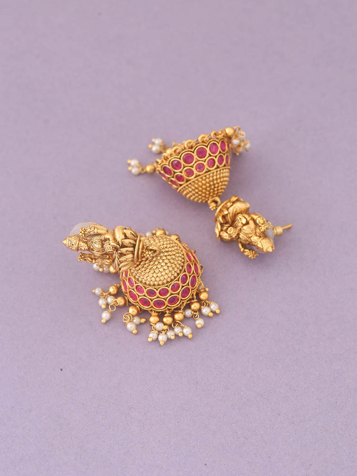 Ruby Tapati Temple Jhumkis