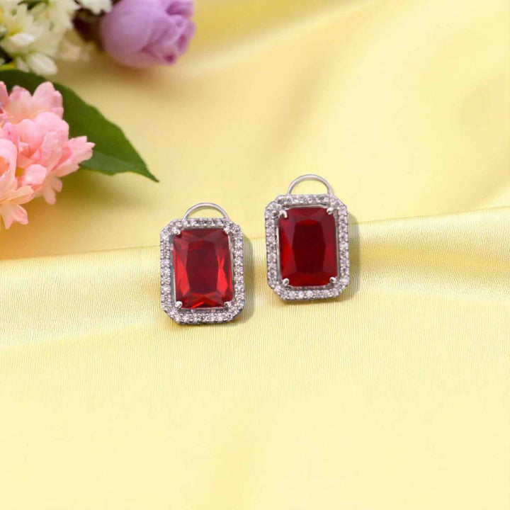 Ruby Trinity Zirconia Studs