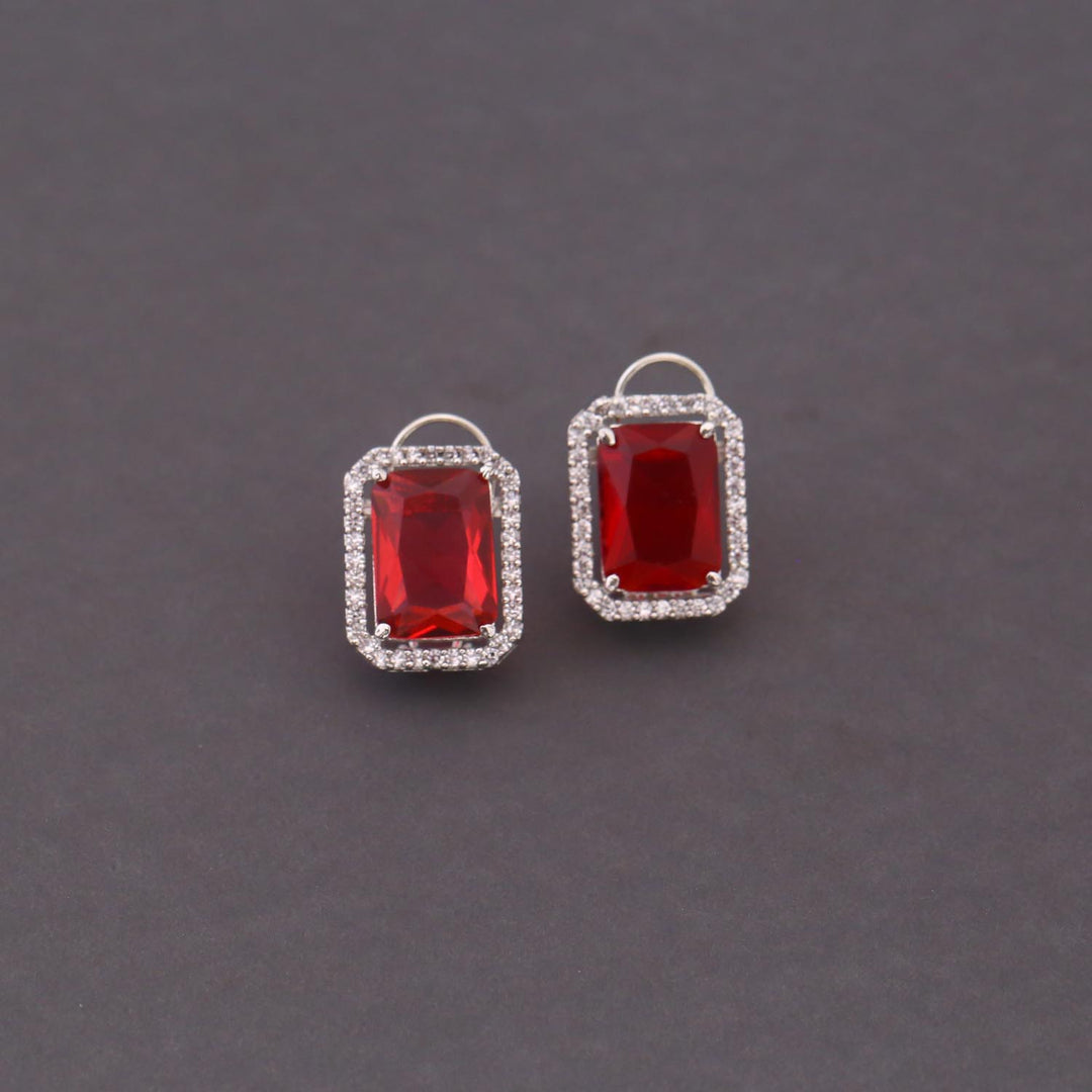 Ruby Trinity Zirconia Studs