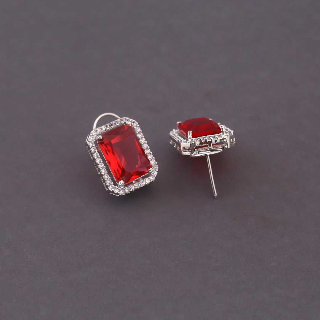 Ruby Trinity Zirconia Studs