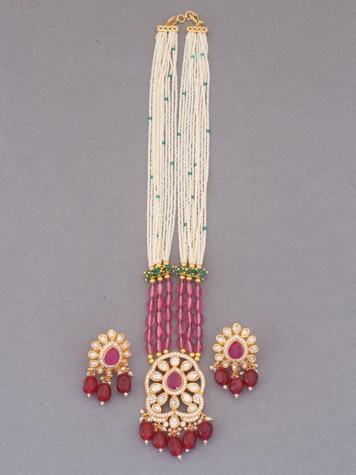 Ruby Vaani Kundan Jewellery Set - EOSS