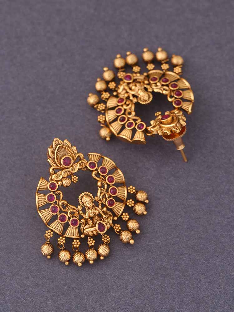 Ruby Vidyashree Temple Danglers