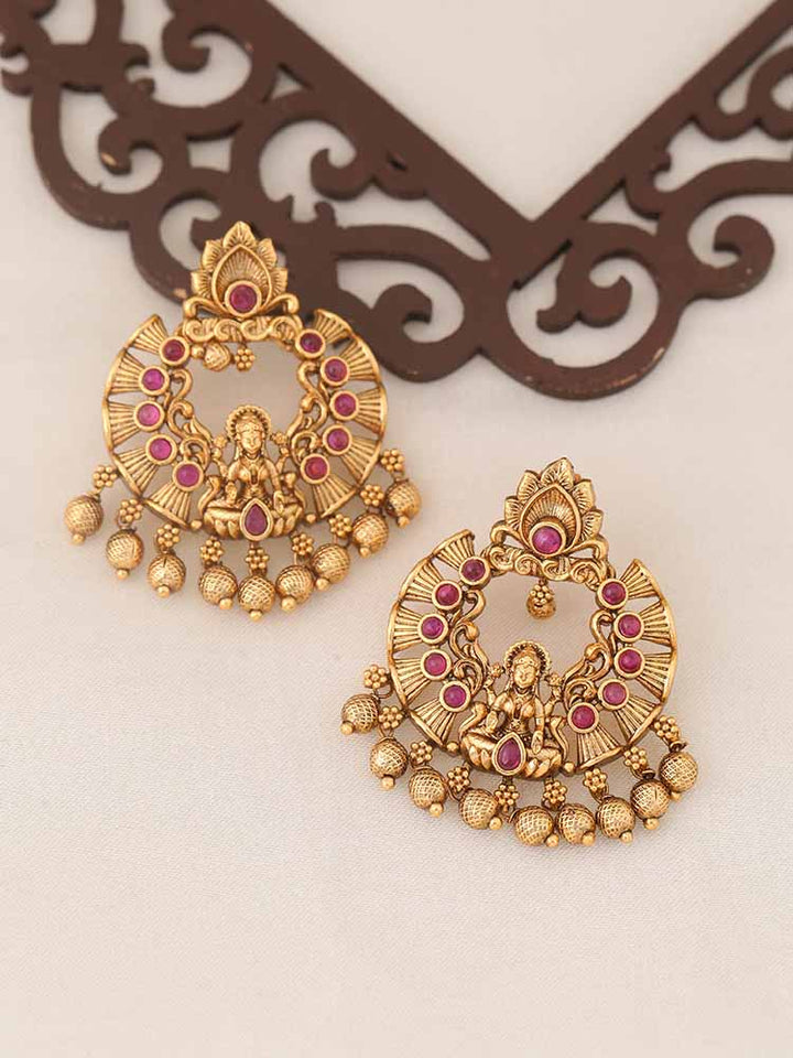 Ruby Vidyashree Temple Danglers