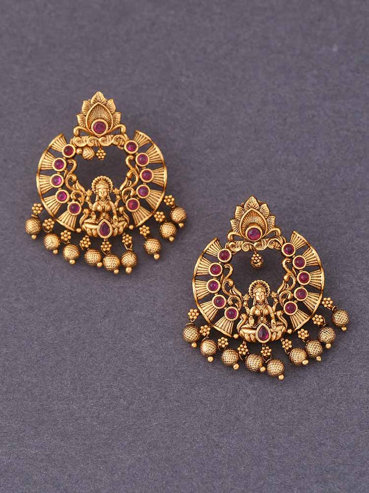 Ruby Vidyashree Temple Danglers
