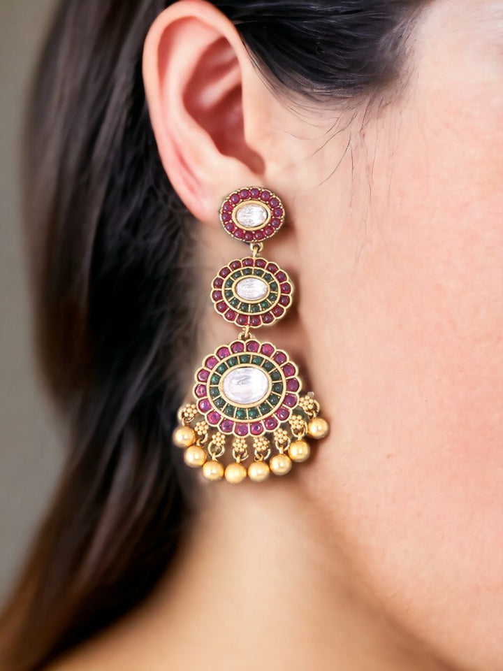Ruby Viviki Temple Earrings