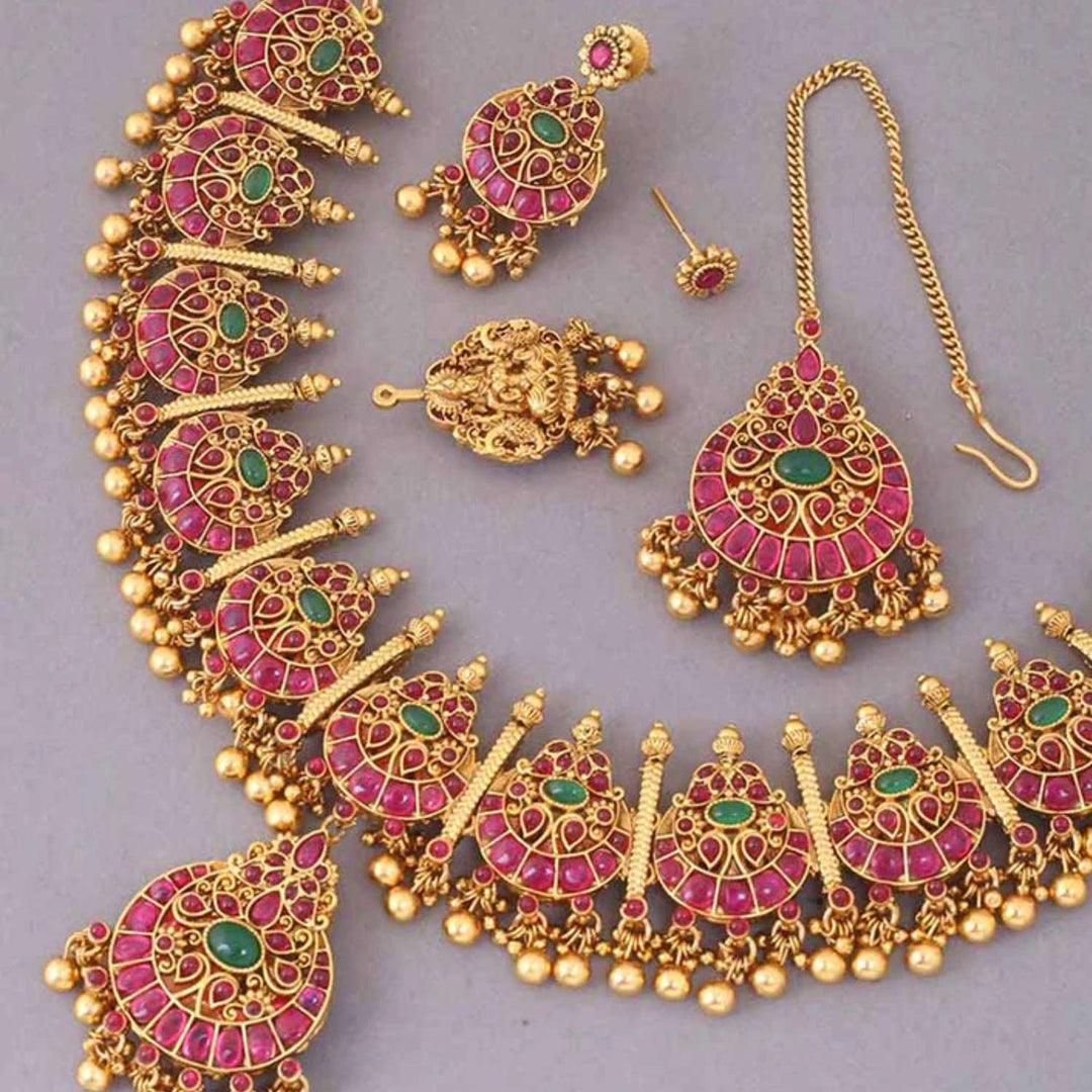 Rukmini Reversible Temple Jewellery Set