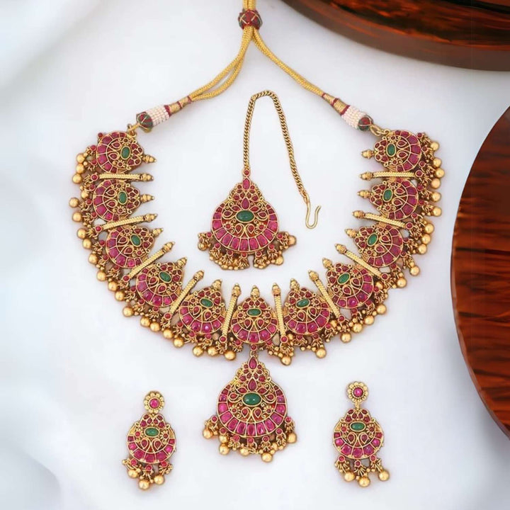 Rukmini Reversible Temple Jewellery Set