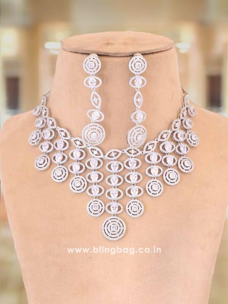 Silver Abeni Zirconia Jewellery Set