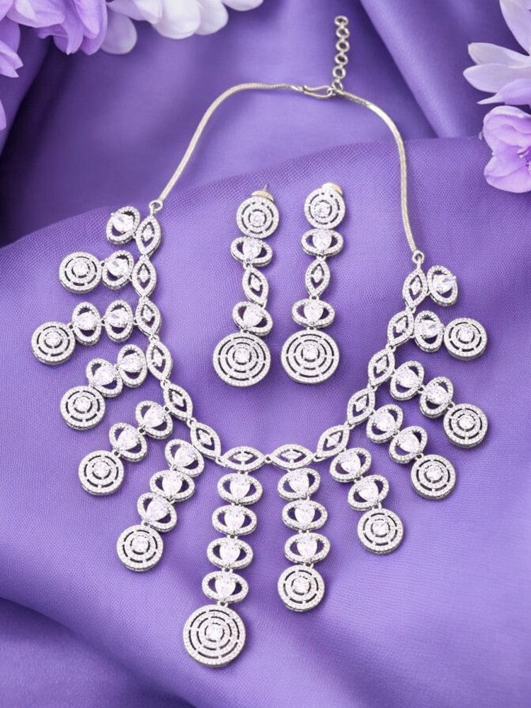 Silver Abeni Zirconia Jewellery Set