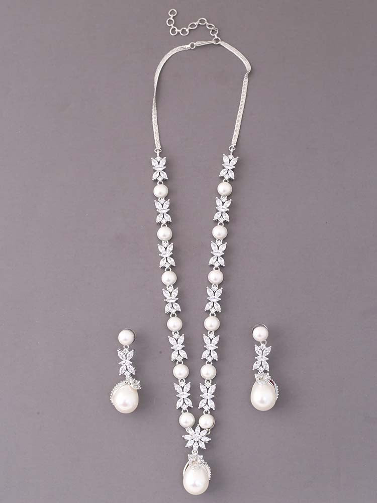 Silver Achsah Zirconia Jewellery Set