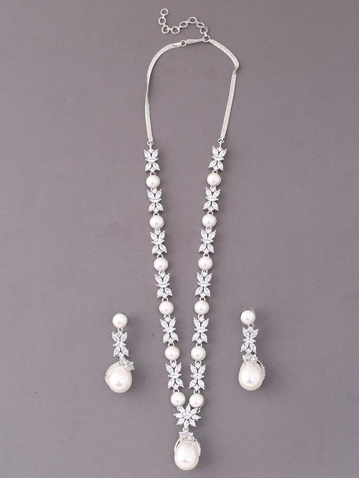 Silver Achsah Zirconia Jewellery Set