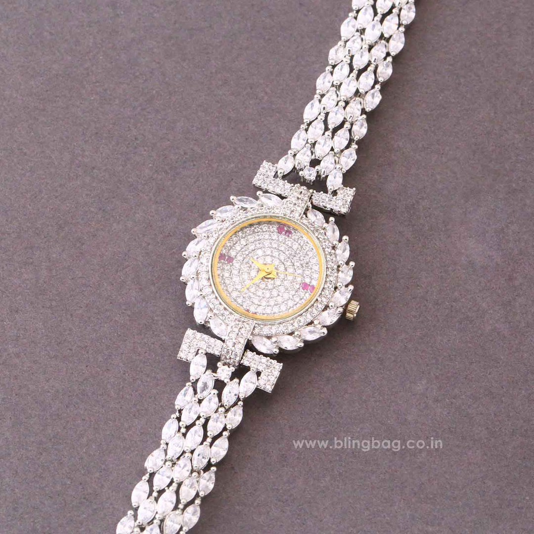 Silver Aliceson Zirconia Watch