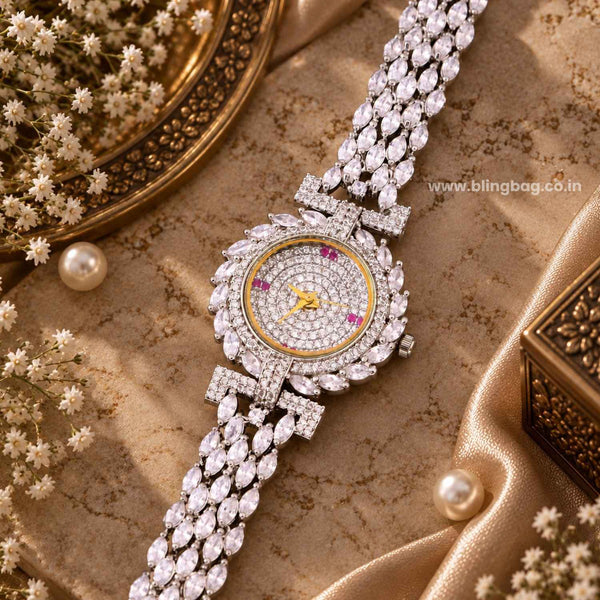 Silver Aliceson Zirconia Watch