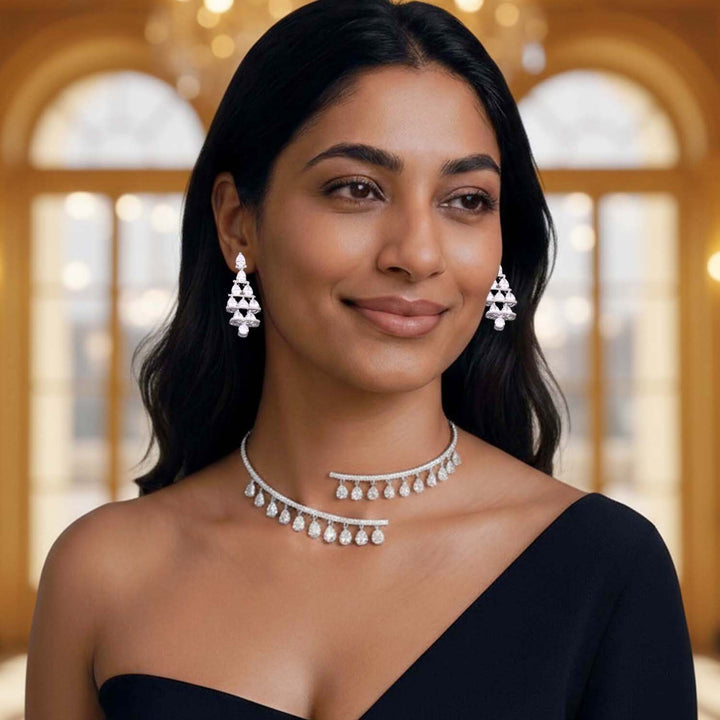 Silver Alla Hasli Zirconia Jewellery Set