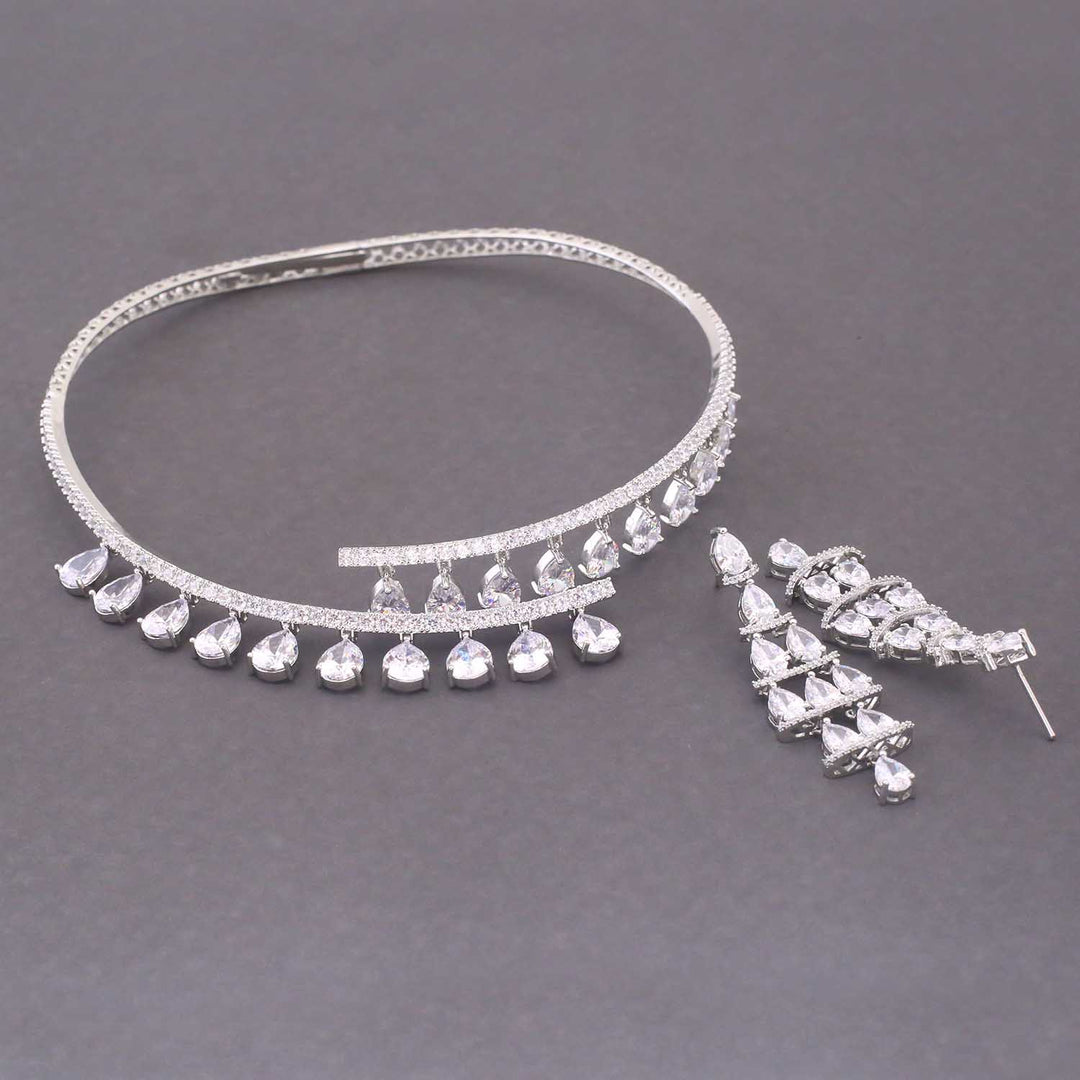 Silver Alla Hasli Zirconia Jewellery Set