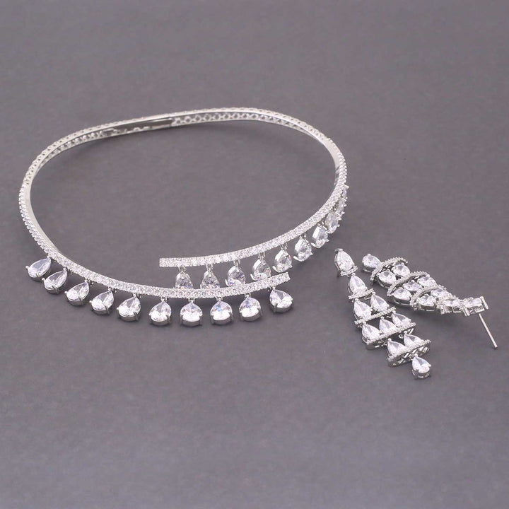 Silver Alla Hasli Zirconia Jewellery Set