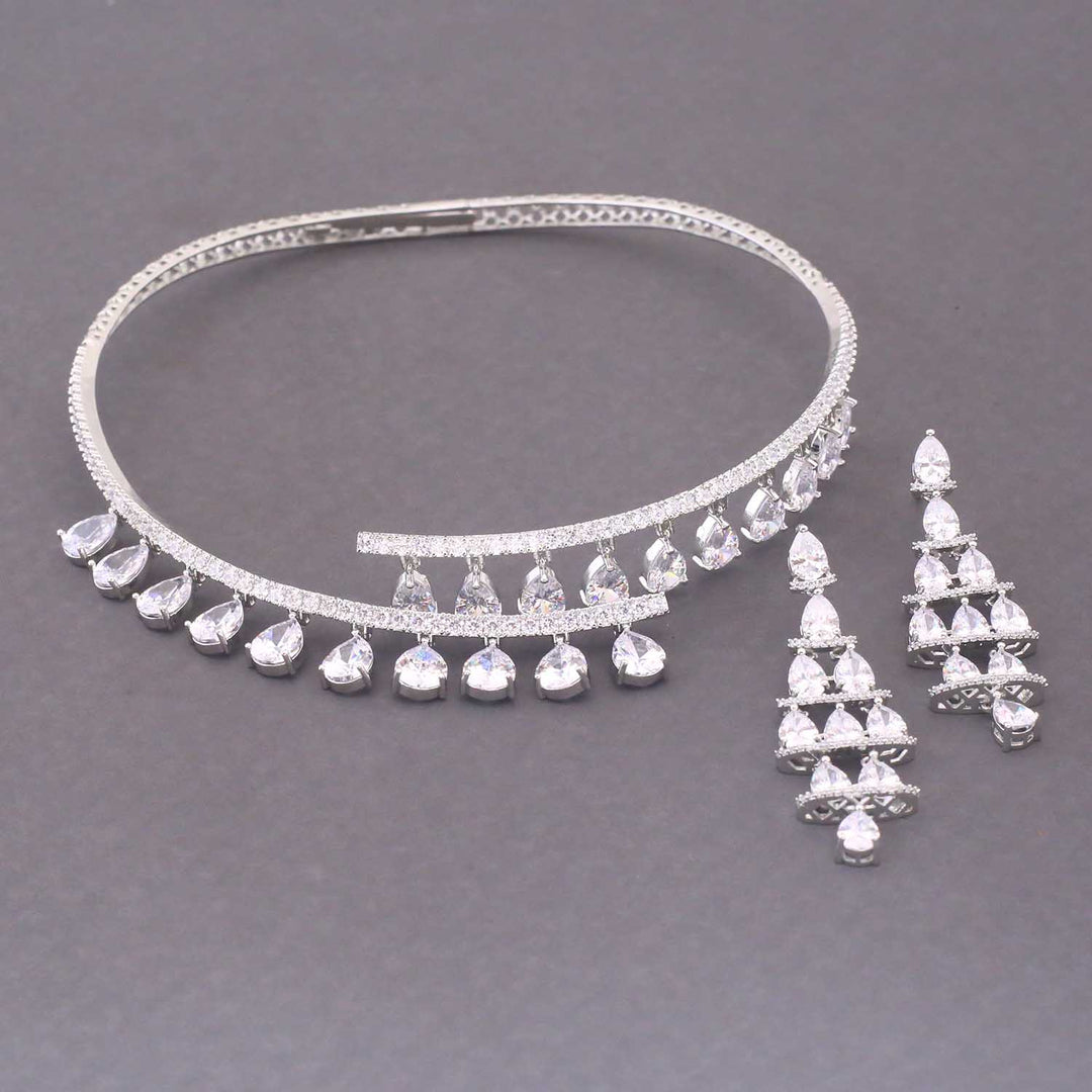 Silver Alla Hasli Zirconia Jewellery Set