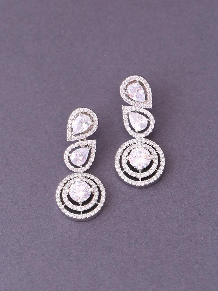 Silver Amayah  Zirconia Danglers